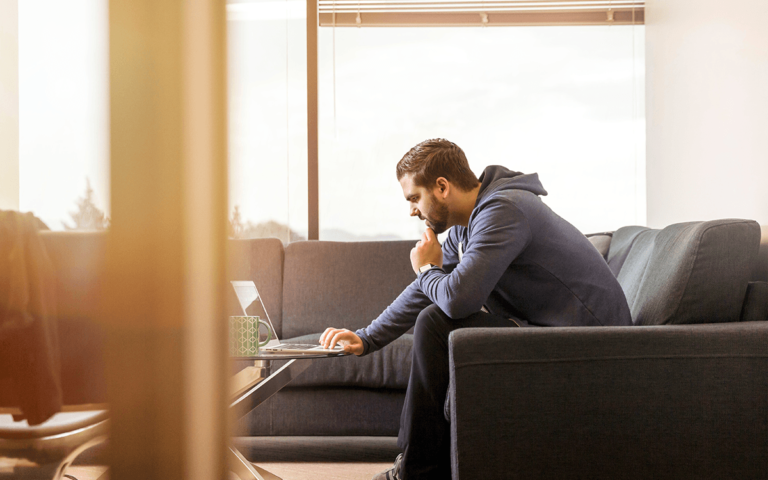Man working remotely